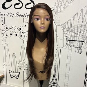 Brown Long Straight Lace Front Wig - Women Hair